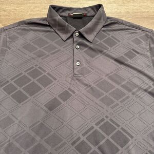 Tiger Woods Collection Polo Shirt Mens Large Gray‎ Performance Stretch Golf Vent